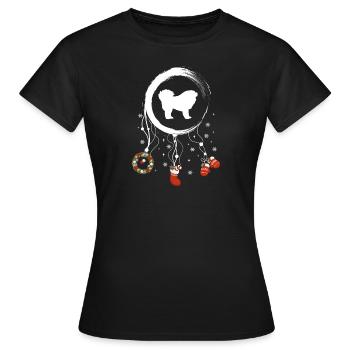 Tibetischer Mastiff Weihnachten Weihnachtstraumfän - Frauen T-Shirt - Schwarz - Vorne - AI Model Female 172 dark (172cm)