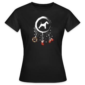 Draht-Foxterrier Weihnachten Weihnachtstraumfänger - Frauen T-Shirt - Schwarz - Vorne - AI Model Female 172 dark (172cm)