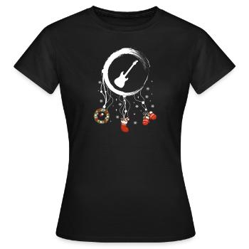 E-Bass Weihnachten Weihnachtstraumfänger - Frauen T-Shirt - Schwarz - Vorne - AI Model Female 172 dark (172cm)