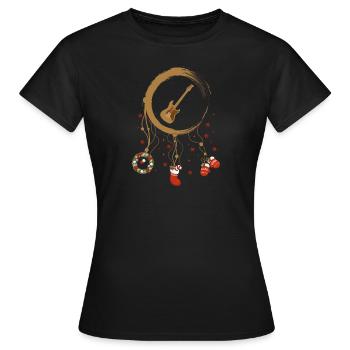 E-Bass Weihnachten Weihnachtstraumfänger - Frauen T-Shirt - Schwarz - Vorne - AI Model Female 172 dark (172cm)