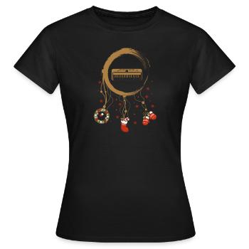 Tastatur Weihnachten Weihnachtstraumfänger - Frauen T-Shirt - Schwarz - Vorne - AI Model Female 172 dark (172cm)