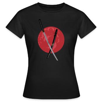 Katana Moon Japon - T-shirt Femme - noir - Devant - AI Model Female 172 dark (172cm)