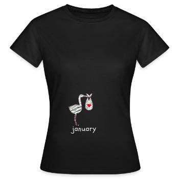 Lustige Geschenke für Schwangere Januar Baby - Frauen T-Shirt - Schwarz - Vorne - AI Model Female 172 dark (172cm)
