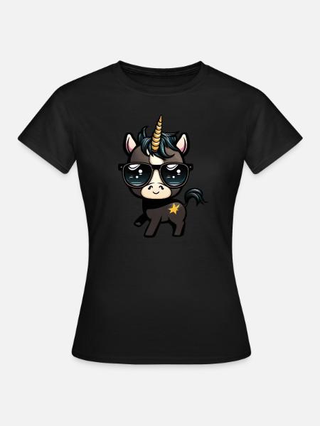 Schwarzes Einhorn - Frauen T-Shirt -