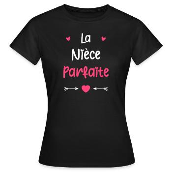 Parfaite Nièce - T-shirt Femme - noir - Devant - AI Model Female 172 dark (172cm)