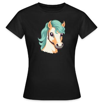 Tête de cheval - T-shirt Femme - noir - Devant - AI Model Female 172 dark (172cm)