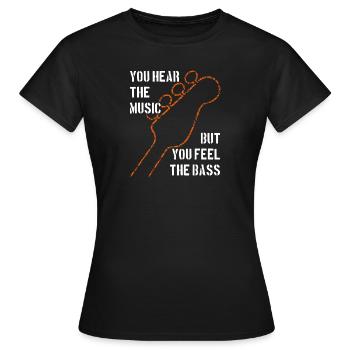 Vous entendez la musique et sentez la basse - T-shirt Femme - noir - Devant - AI Model Female 172 dark (172cm)