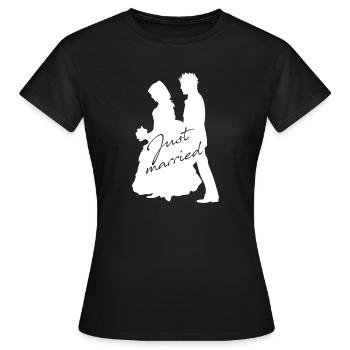 Just Married heiraten Ehe Hochzeitspaar Hochzeit - Frauen T-Shirt - Schwarz - Vorne - AI Model Female 172 dark (172cm)