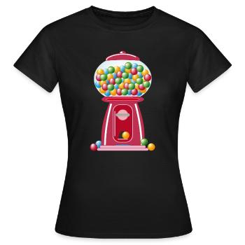 nostalgischer roter Retro Kaugummi Automat - Frauen T-Shirt - Schwarz - Vorne - AI Model Female 172 dark (172cm)