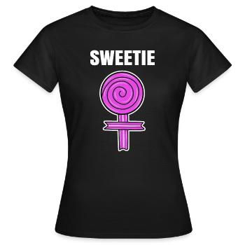 Sweets Saying Sweet Dessert Sweet tooth - Women's T-Shirt - black - Front - AI Model Female 172 dark (172cm)