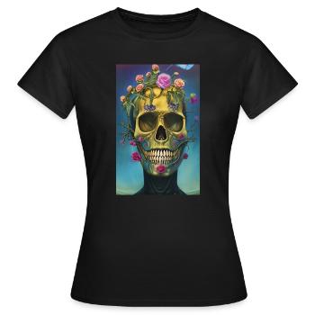 Beautiful fantasy Skull - Women's T-Shirt - black - Front - AI Model Female 172 dark (172cm)
