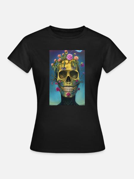 Beautiful fantasy Skull - Frauen T-Shirt - Schwarz