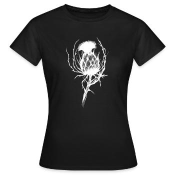 La délicate menace de la fleur de chardon - T-shirt Femme - noir - Devant - AI Model Female 172 dark (172cm)