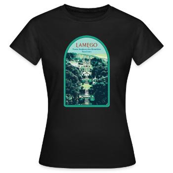 Lamego, Sanctuaire Notre-Dame-des-Remèdes - T-shirt Femme - noir - Devant - AI Model Female 172 dark (172cm)