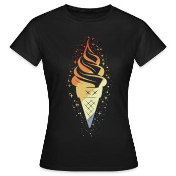 Cornet de crème glacée vintage - T-shirt Femme - noir - Devant - AI Model Female 172 dark (172cm)