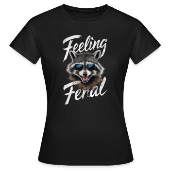 Feeling Feral Racoon  - Women's T-Shirt - black - Front - AI Model Female 172 dark (172cm)