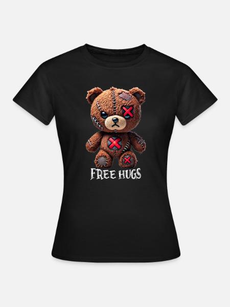 Kostenlose Umarmungen Teddybär - Frauen T-Shirt - Schwarz