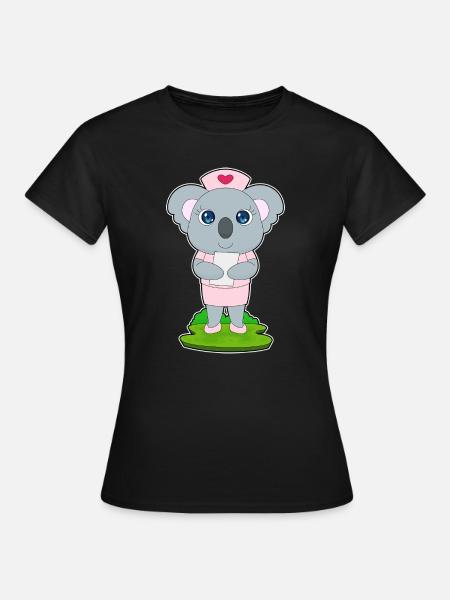 Koala Krankenschwester - Frauen T-Shirt - Schwarz