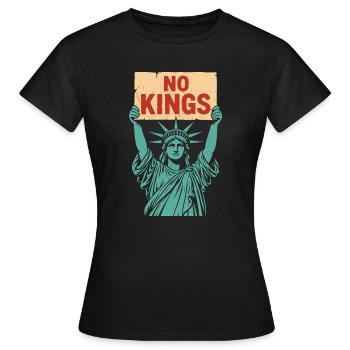 No Kings Patriotic Anti-Monarchy Liberty USA - Women's T-Shirt - black - Front - AI Model Female 172 dark (172cm)