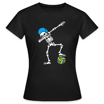 Skeleton Spike Volleyball Halloween - Frauen T-Shirt - Schwarz - Vorne - AI Model Female 172 dark (172cm)