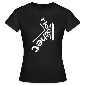 Ricochet! Verzerrter diagonaler Typ - Frauen T-Shirt - Schwarz - Vorne - AI Model Female 172 dark (172cm)
