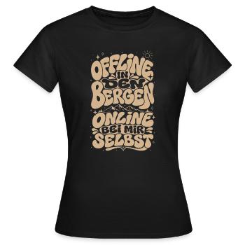 Berge Sterne Spruch Wandern Aesthetic - Frauen T-Shirt - Schwarz - Vorne - AI Model Female 172 dark (172cm)