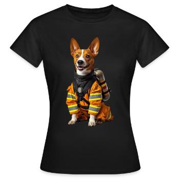 Basenji - Frauen T-Shirt - Schwarz - Vorne - AI Model Female 172 dark (172cm)