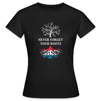 Racines luxembourgeoises - T-shirt Femme - noir - Devant - AI Model Female 172 dark (172cm)