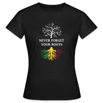 Mali N’oubliez jamais vos racines - T-shirt Femme - noir - Devant - AI Model Female 172 dark (172cm)