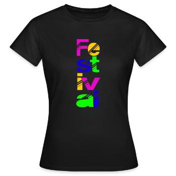 Fest - Frauen T-Shirt - Schwarz - Vorne - AI Model Female 172 dark (172cm)