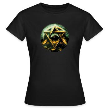 Davidstern Hexagramm Judentum Religion Symbol - Frauen T-Shirt - Schwarz - Vorne - AI Model Female 172 dark (172cm)