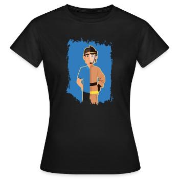 Alltagsheld | Feuerwehrmann Held Lebensretter - Frauen T-Shirt - Schwarz - Vorne - AI Model Female 172 dark (172cm)