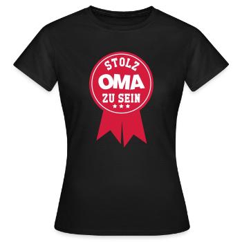 Oma / Großmütter / Grossmütter / Geburt / Baby - Frauen T-Shirt - Schwarz - Vorne - AI Model Female 172 dark (172cm)