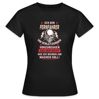 FERNFAHRER - Frauen T-Shirt - Schwarz - Vorne - AI Model Female 172 dark (172cm)
