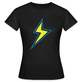 eclair jaune et bleu - T-shirt Femme - noir - Devant - AI Model Female 172 dark (172cm)