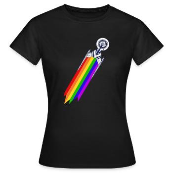 Star Trek Discovery Gay Pride Flug - Frauen T-Shirt - Schwarz - Vorne - AI Model Female 172 dark (172cm)