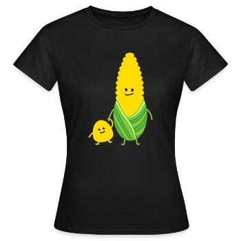 Mais mit Kind - Frauen T-Shirt - Schwarz - Vorne - AI Model Female 172 dark (172cm)