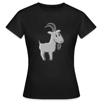 Caricature de chèvre Billy - T-shirt Femme - noir - Devant - AI Model Female 172 dark (172cm)