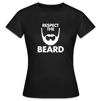 Respectez la barbe - Barbes - T-shirt Femme - noir - Devant - AI Model Female 172 dark (172cm)