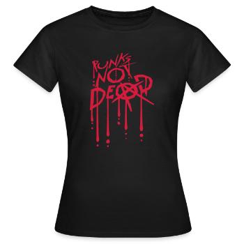 punks not dead Zitat - Frauen T-Shirt - Schwarz - Vorne - AI Model Female 172 dark (172cm)