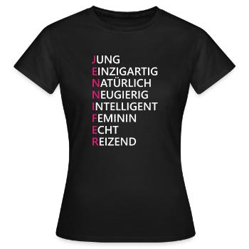 Jennifer Name Geschenk - Frauen T-Shirt - Schwarz - Vorne - AI Model Female 172 dark (172cm)