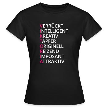 Viktoria Name Geschenk - Frauen T-Shirt - Schwarz - Vorne - AI Model Female 172 dark (172cm)