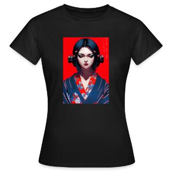 Anime Character - Frauen T-Shirt - Schwarz - Vorne - AI Model Female 172 dark (172cm)