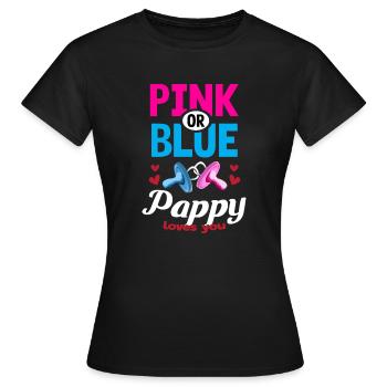 Pappy rose ou bleu vous aime Genre Révéler La fête - T-shirt Femme - noir - Devant - AI Model Female 172 dark (172cm)