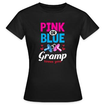Gramp rose ou bleu vous aime Genre Révéler La fête - T-shirt Femme - noir - Devant - AI Model Female 172 dark (172cm)