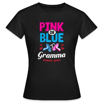 Rose ou Bleu Gramma vous aime Genre Révéler Party - T-shirt Femme - noir - Devant - AI Model Female 172 dark (172cm)