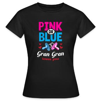 Rose ou bleu Gran Gran vous aime Genre Révéler - T-shirt Femme - noir - Devant - AI Model Female 172 dark (172cm)