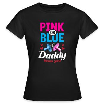 Papa rose ou bleu vous aime Genre Révéler La fête - T-shirt Femme - noir - Devant - AI Model Female 172 dark (172cm)