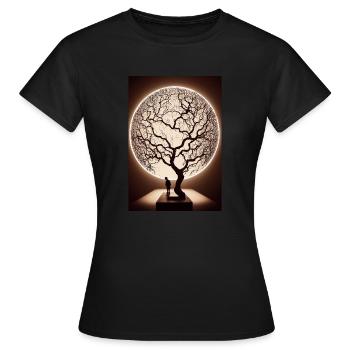 Weltenbaum World Tree Oil - T-shirt Femme - noir - Devant - AI Model Female 172 dark (172cm)