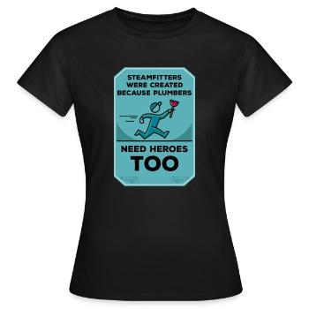 Installateur de vapeur drôle de citation soudage de tuyaux de vapeur - T-shirt Femme - noir - Devant - AI Model Female 172 dark (172cm)